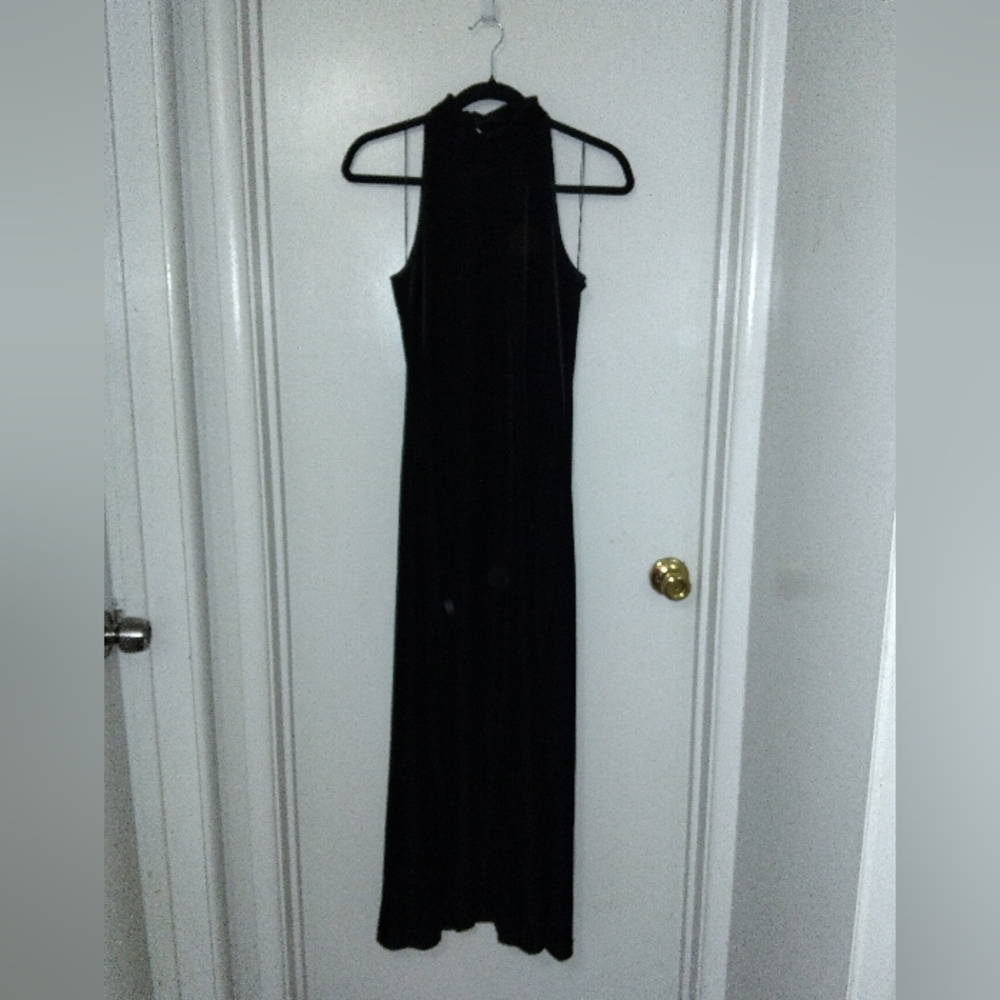 Vintage Black Velvet Evening Dress
